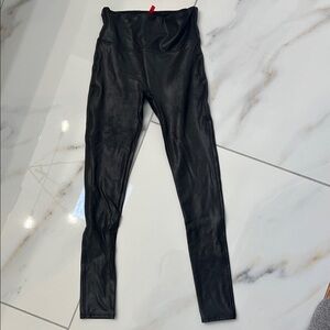 SPANX Black Faux Leather Leggings
